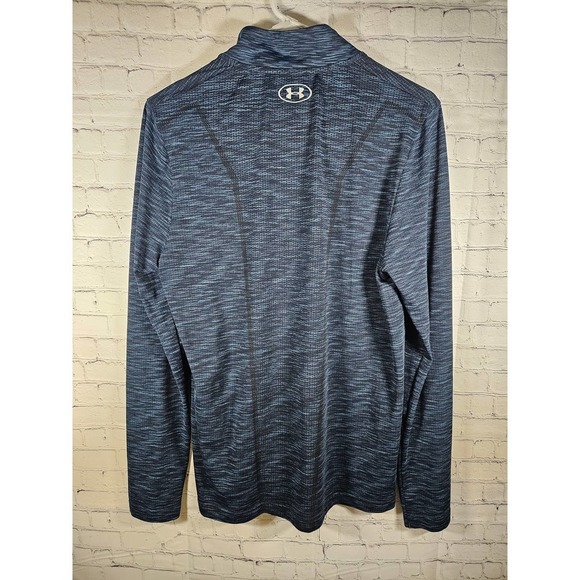 Under Armour Men's Long Sleeve Sweatshirt Heatgear Blue Medium Logo - Picture 5 of 5